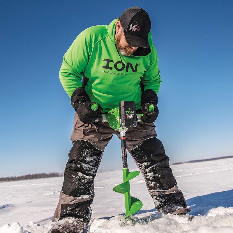 ION G2 39350 8 Inch Lithium Ion Electric Ice Fishing Auger w/ Reverse & Battery