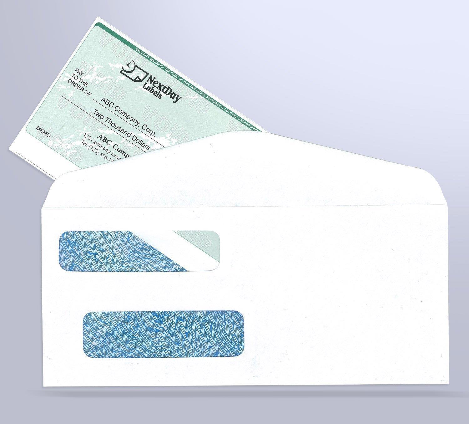 100 Double Window Security Check Envelopes - Compatible with QuickBooks and Other Checks