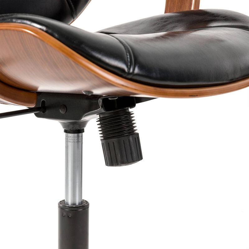 33" Leatherette Height Adjustable Swivel Desk Chair Black - Glitzhome
