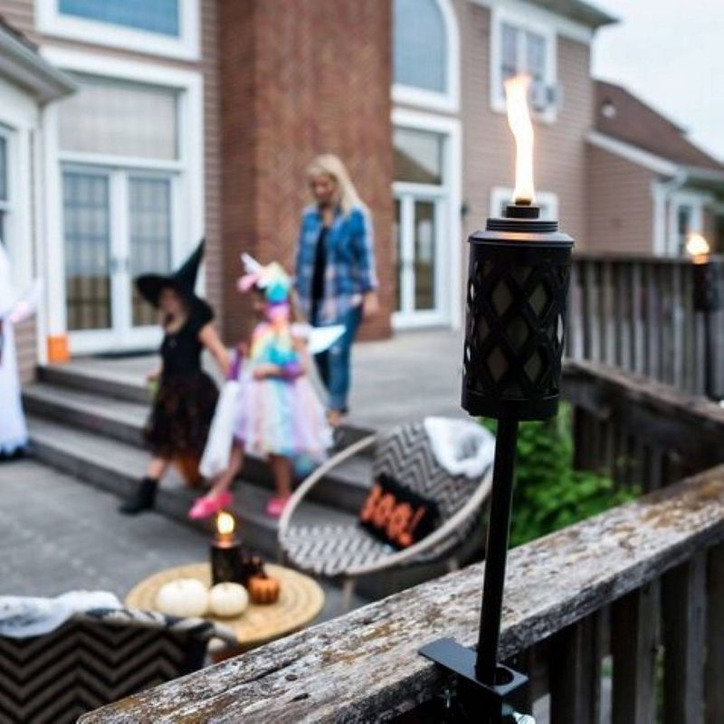 4pk 4" Metal Torch Deck Clamp Black - TIKI