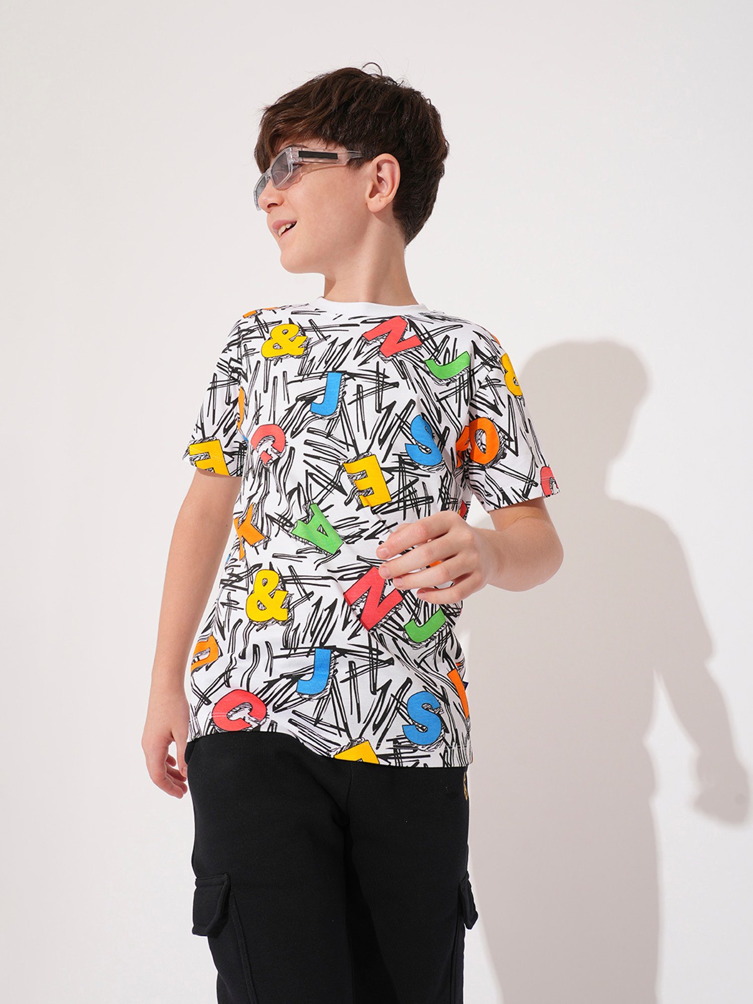 MINIKLUB Boys Blue Printed Full Sleeves T-Shirt