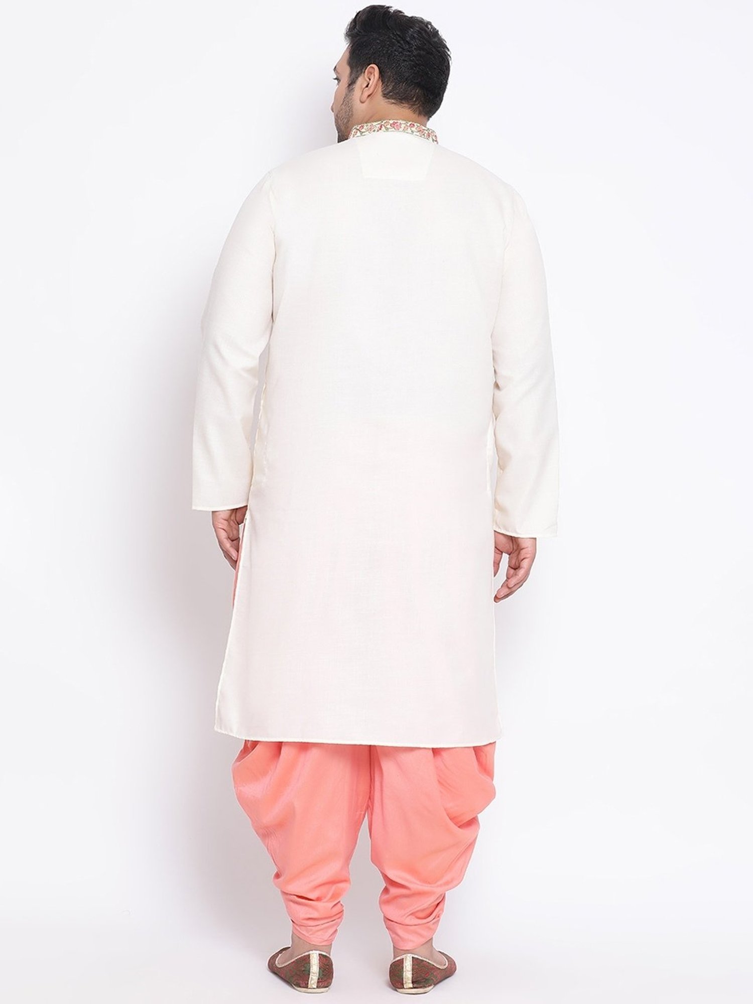 KISAH PLUS White Regular Fit Embroidered Kurta Bottom Set