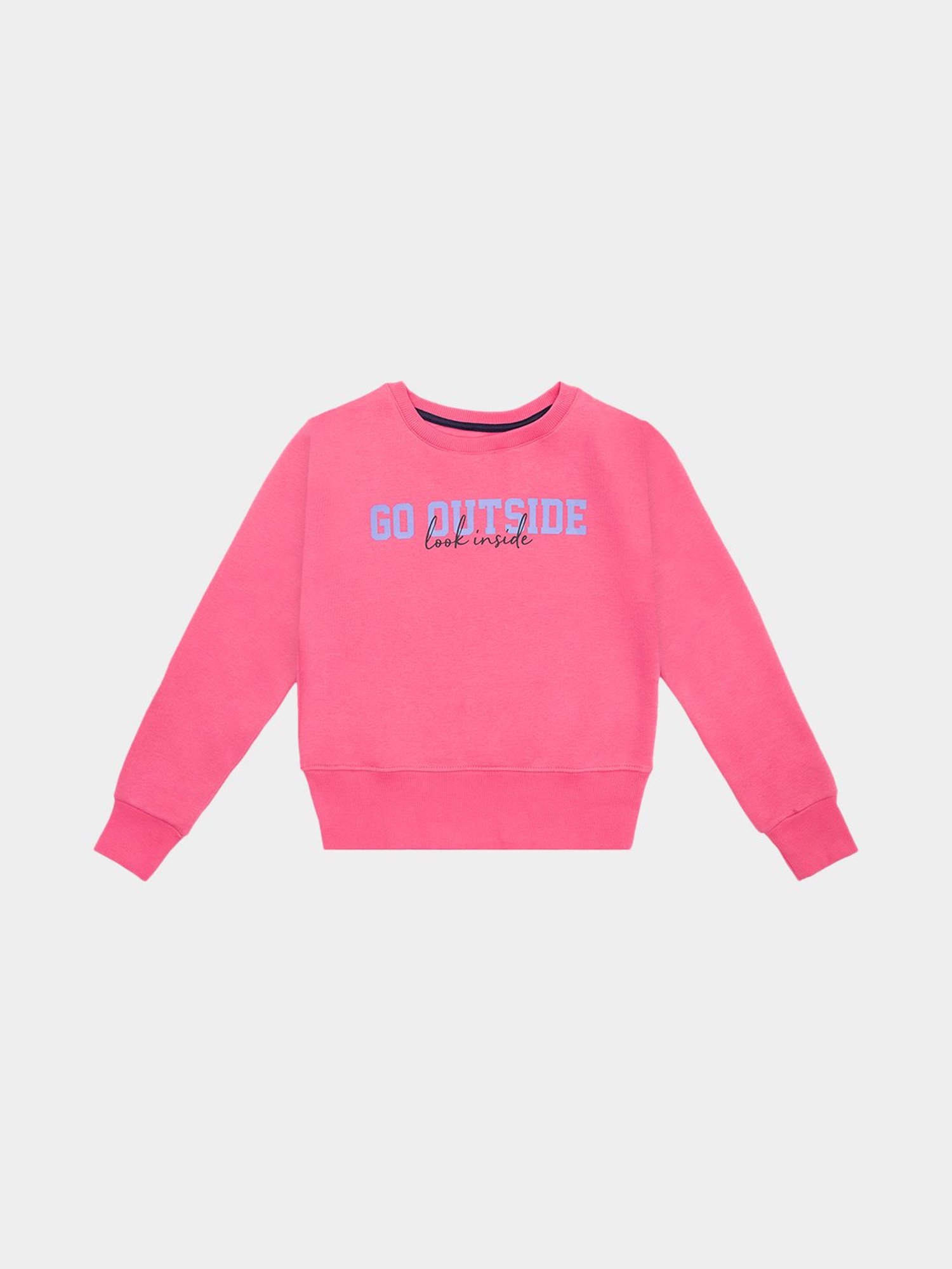 Bodycare Girls Pink Graphic Print Full Sleeves Sweatshirt