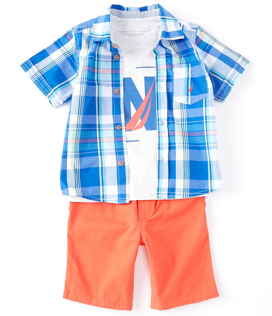 Kinetic by Class Club Little Boys 2T-7 Short-Sleeve Play Hard Performance Tee and Shorts Set