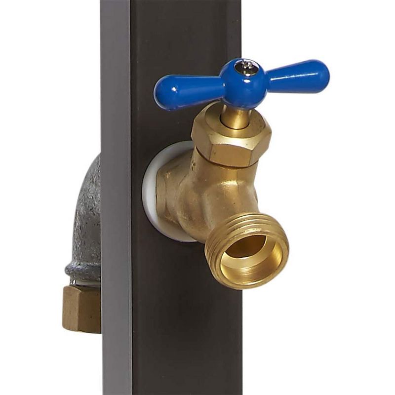 Liberty Garden LBG-693-T Steel Freestanding Industrial Garden Water Hose Stand with Brass Bib Holds up to 150' of 5/8" Hose, Bronze