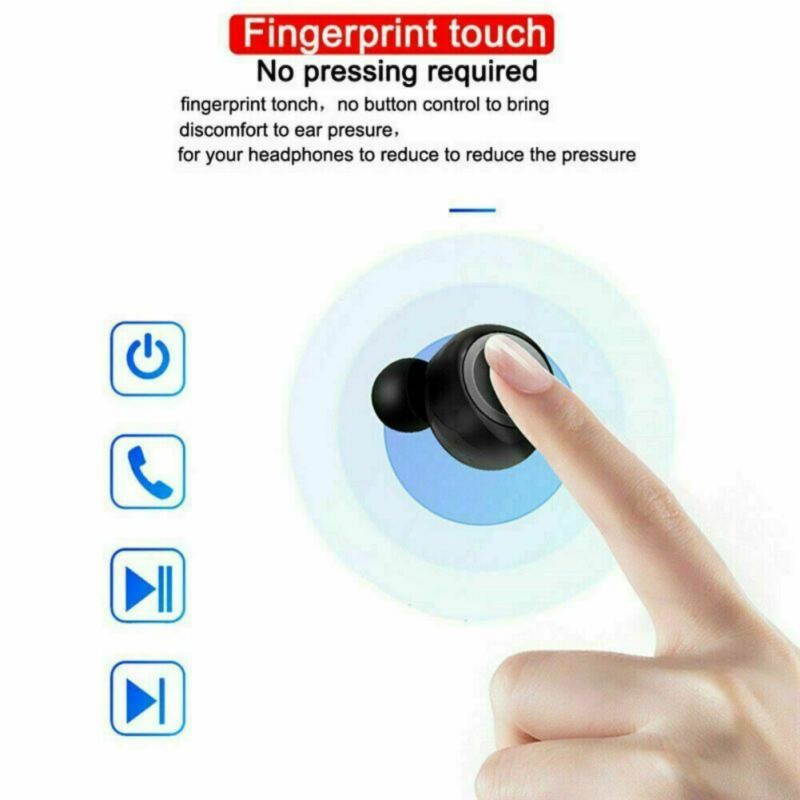 Norbi W12 TWS Bluetooth Earphones Fingerprint Touch Wireless Earbuds HD Stereo Wireless Headphones Noise Cancelling Gaming Headset For Samsung/Apple/iPhone/Android