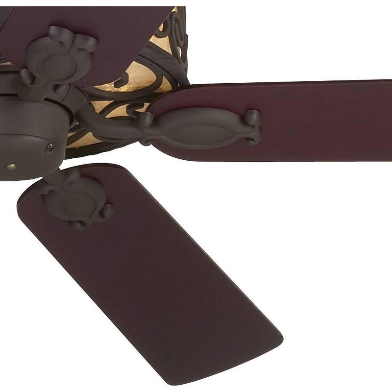 60" John Timberland Rustic Ceiling Fan with Light LED Natural Mica Iron Reversible Walnut Rosewood Blades for Living Room Bedroom