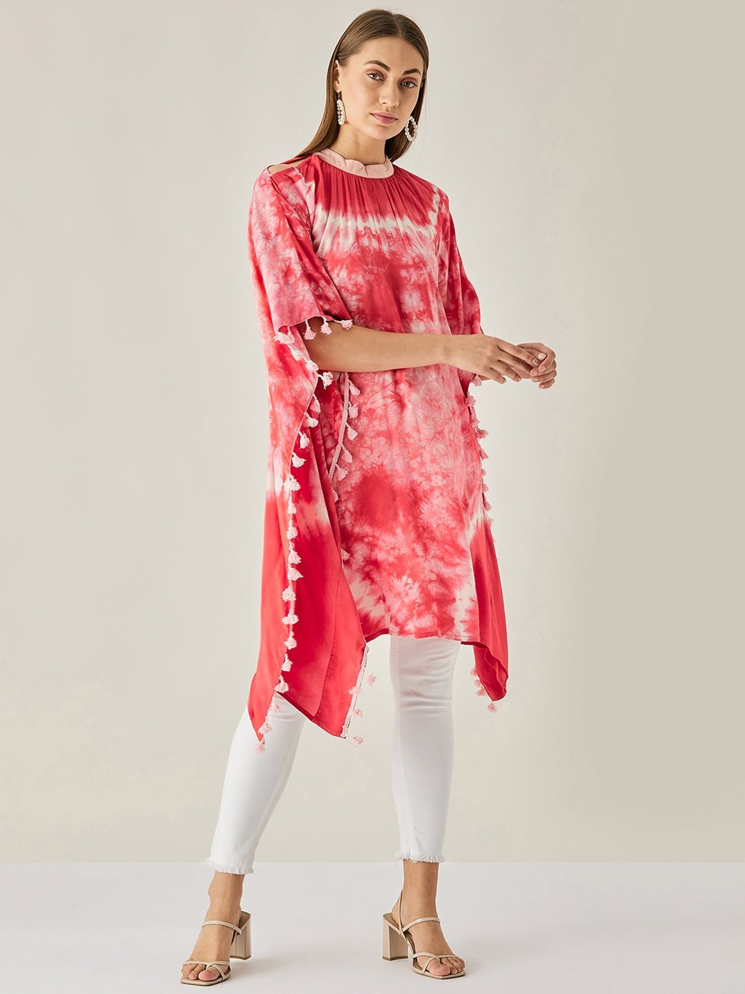 The Kaftan Company Pink Tie-Dye Kaftan Top