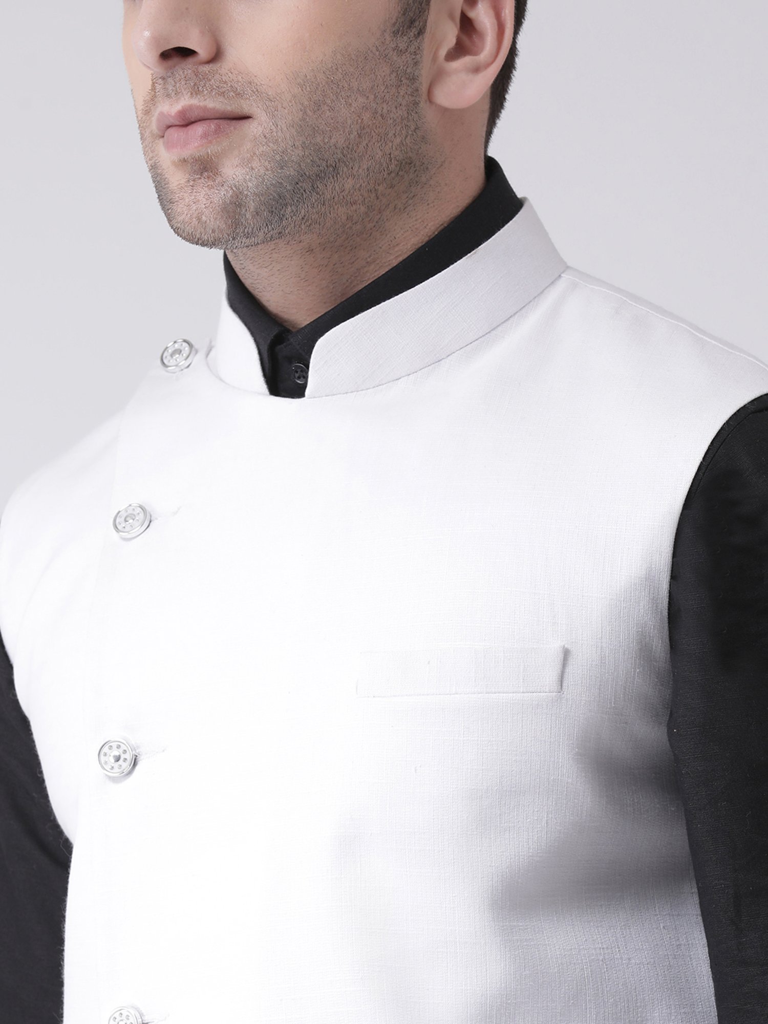 VASTRAMAY Teal Green Regular Fit Printed Nehru Jacket