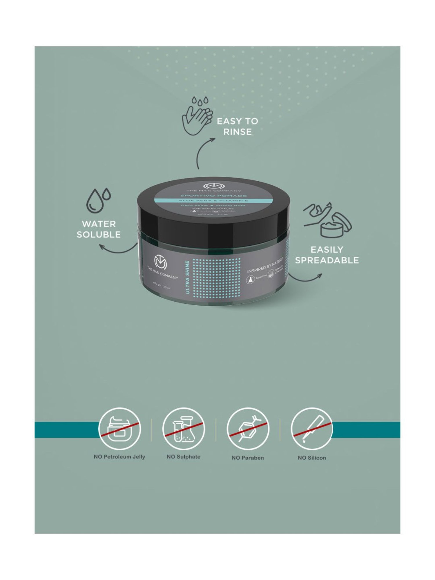 The Man Company Sportivo Hair Styling Pomade Wax - 100 gm