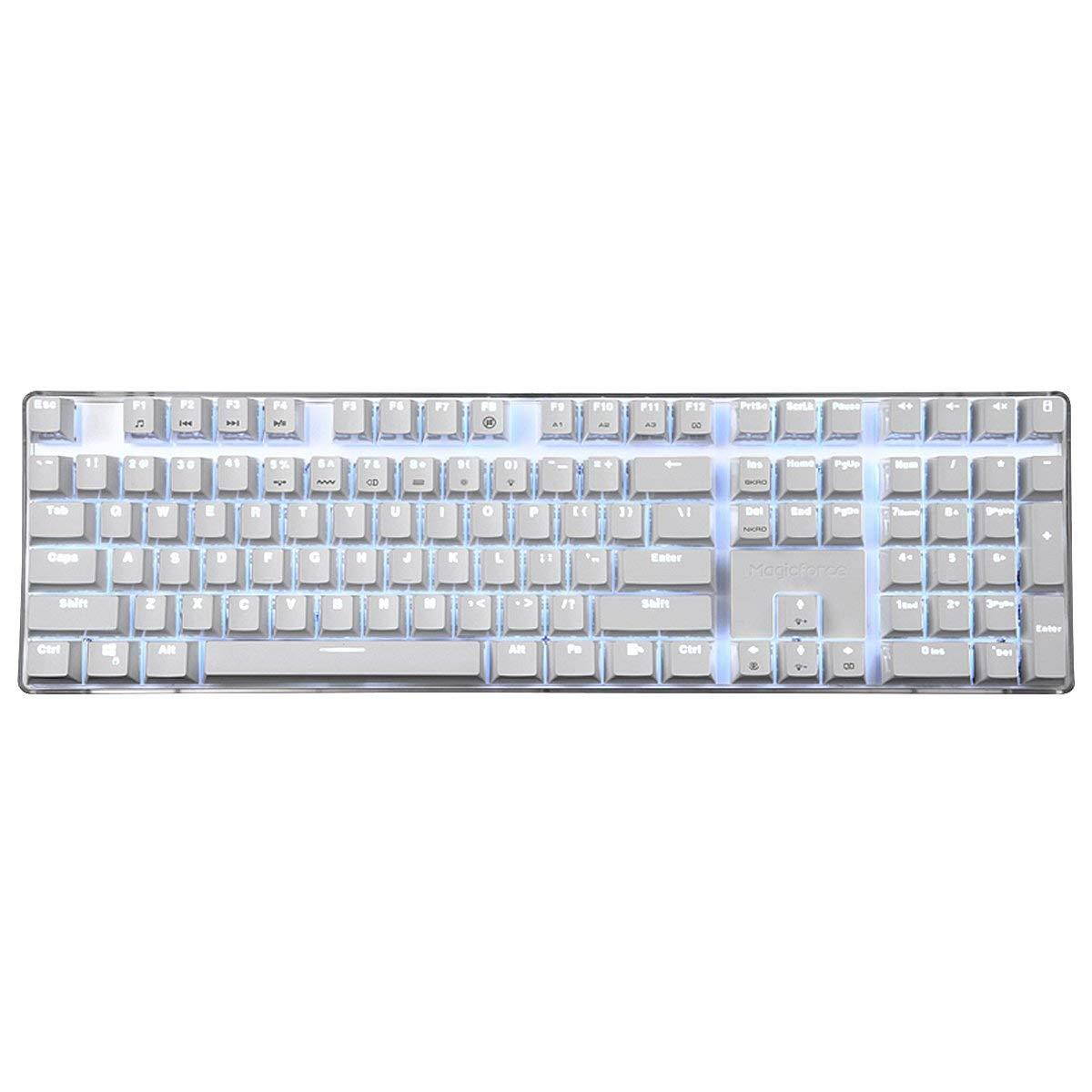 Qisan Mechanical Keyboard Gaming Keyboard Cherry MX Blue Switch Wired Keyboard Backlight keyboard 108 Keys Keyboard White Magicforce