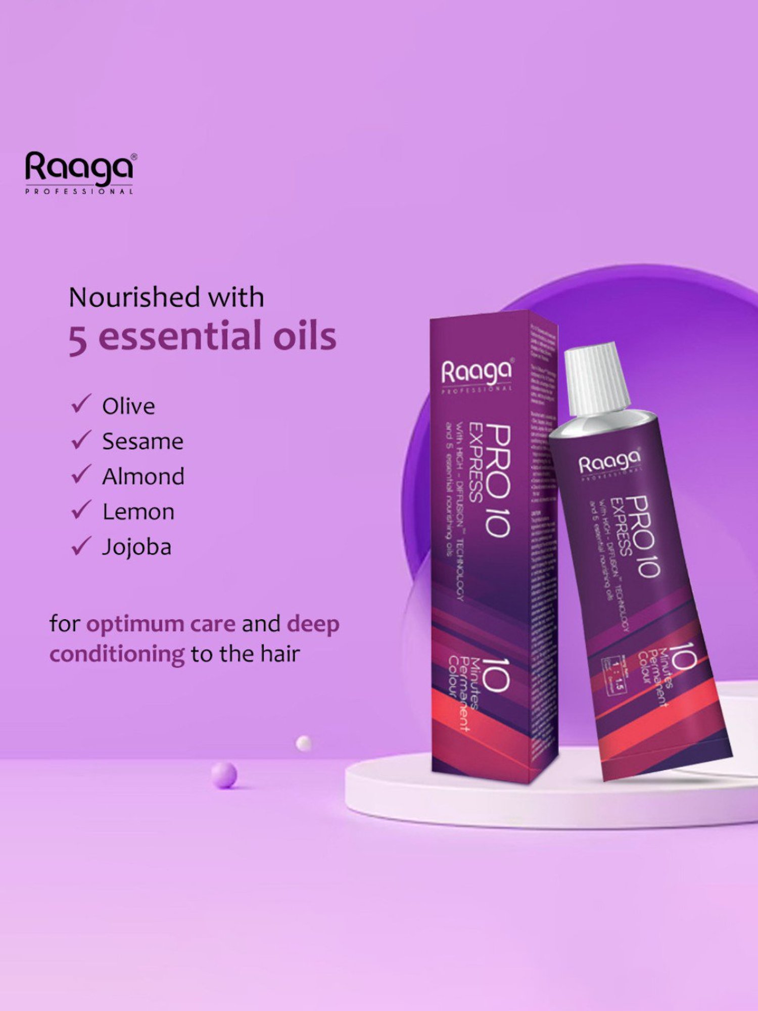 Raaga Professional Pro 10 Express 10 Minutes Permanent Colour Dark Blonde 6 - 90 gm