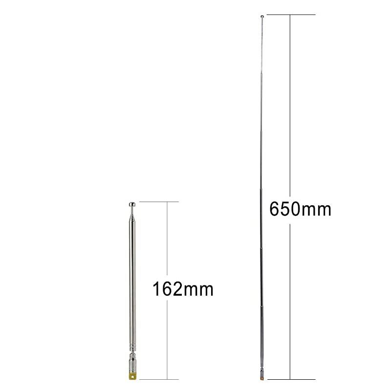 7Sections Telescopic 65cm FM Antenna Replacement 2Pack Compatible with Indoor Portable Radio Bluetooth Home Stereo Receiver AV Audio Vedio Home Theater Receiver Power Amplifier System Tuner