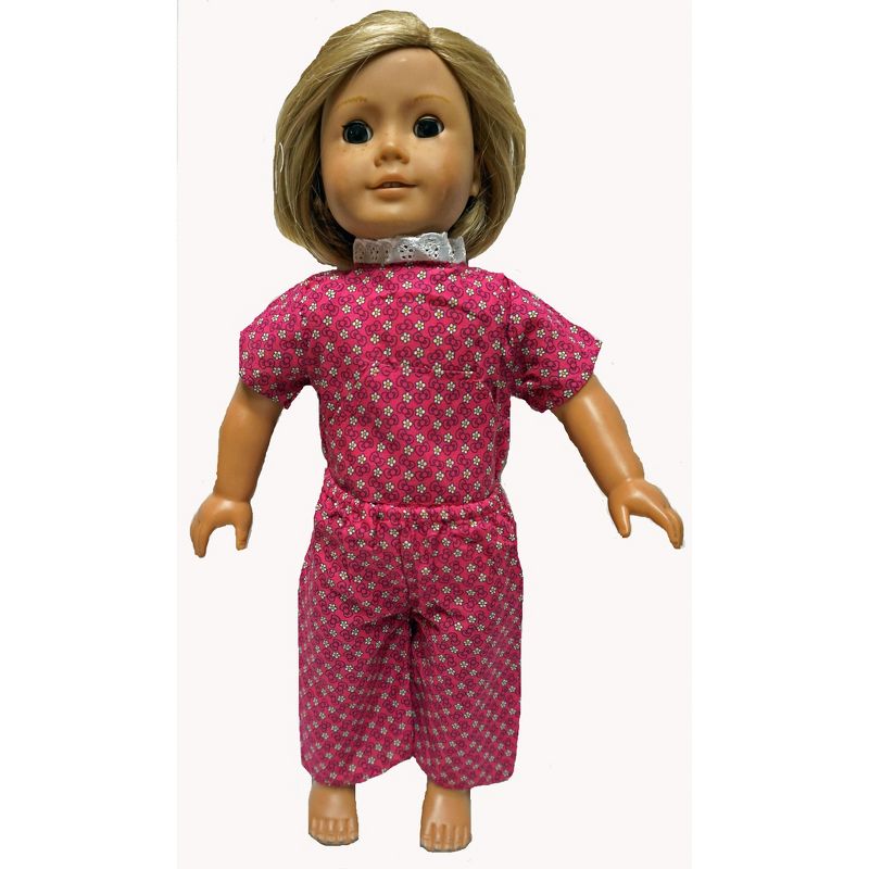 Doll Clothes Superstore 18 Inch Girl Doll Maroon Pajamas With Yellow Robe