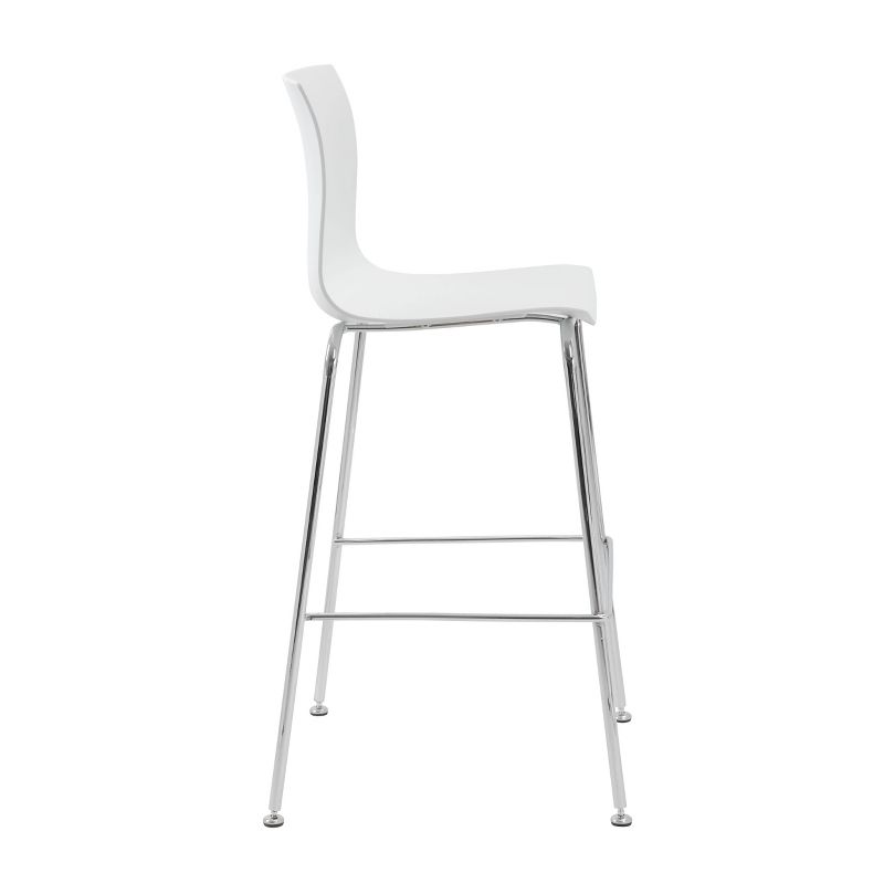 Stool with Chrome Frame White - Boss Office Products