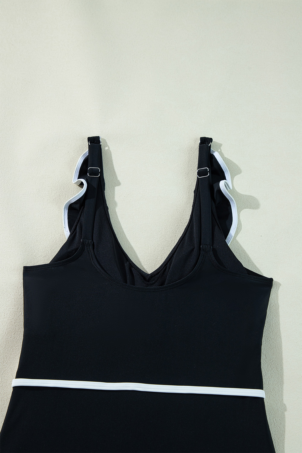 Black Plant Print Zip Front Half Sleeve One Piece Swimsuit