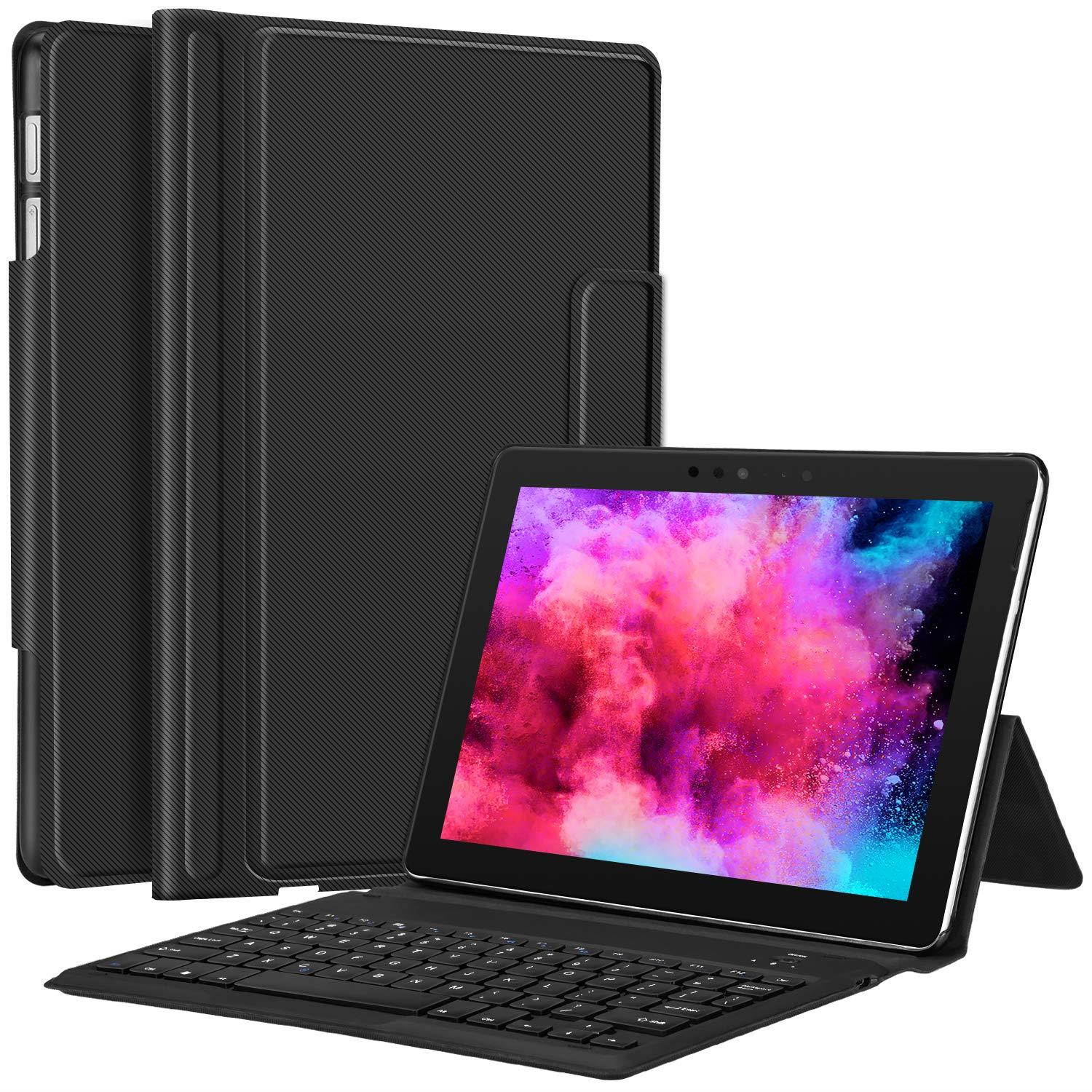 Surface Go Case with Keyboard - CHESONA Ultra-Thin Stand PU Leather Business Cover Wireless Keyboard Case for Microsoft Surface Go 10 inch 2018 Released