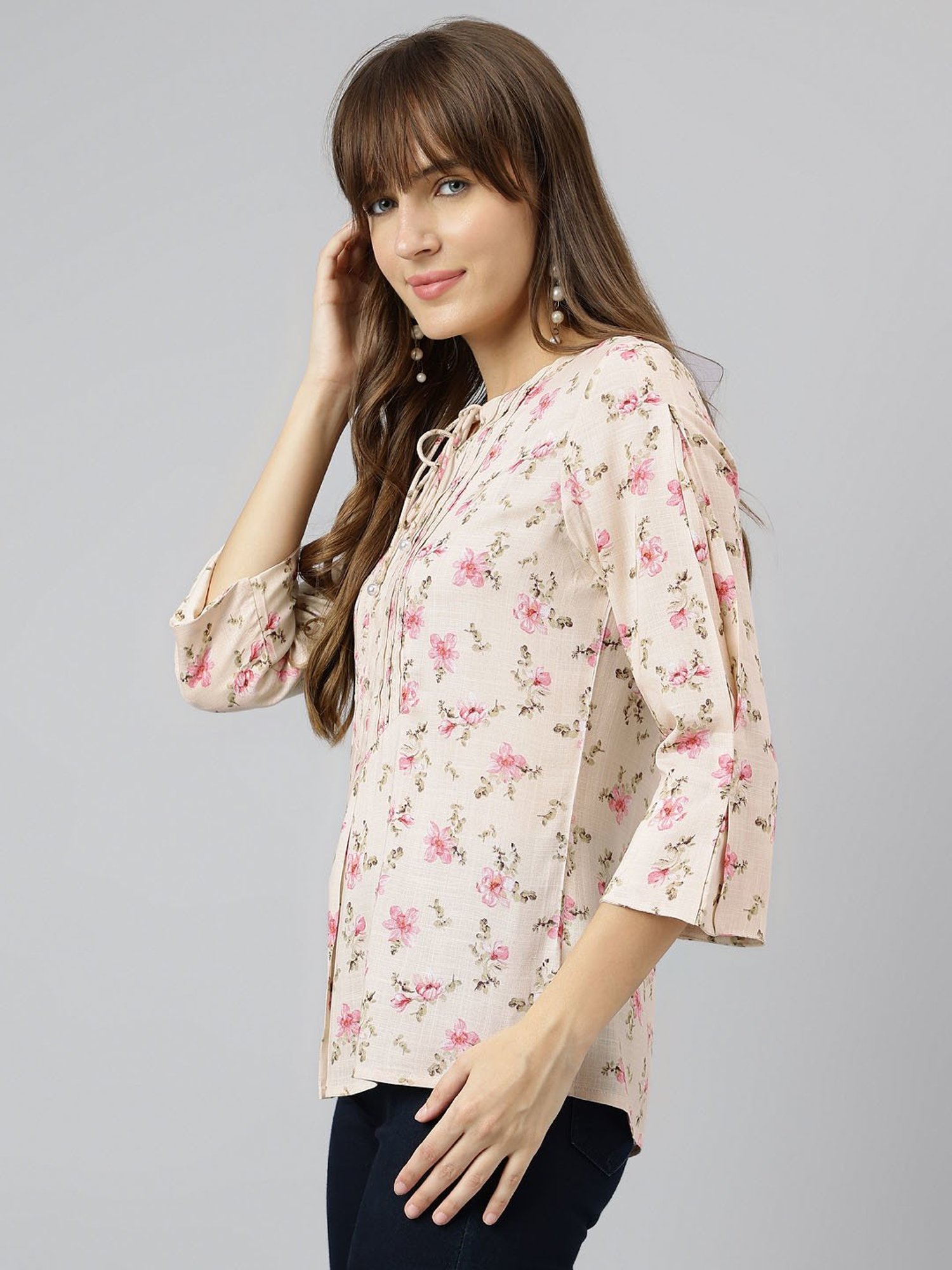 Latin Quarters Pink Floral Print Top