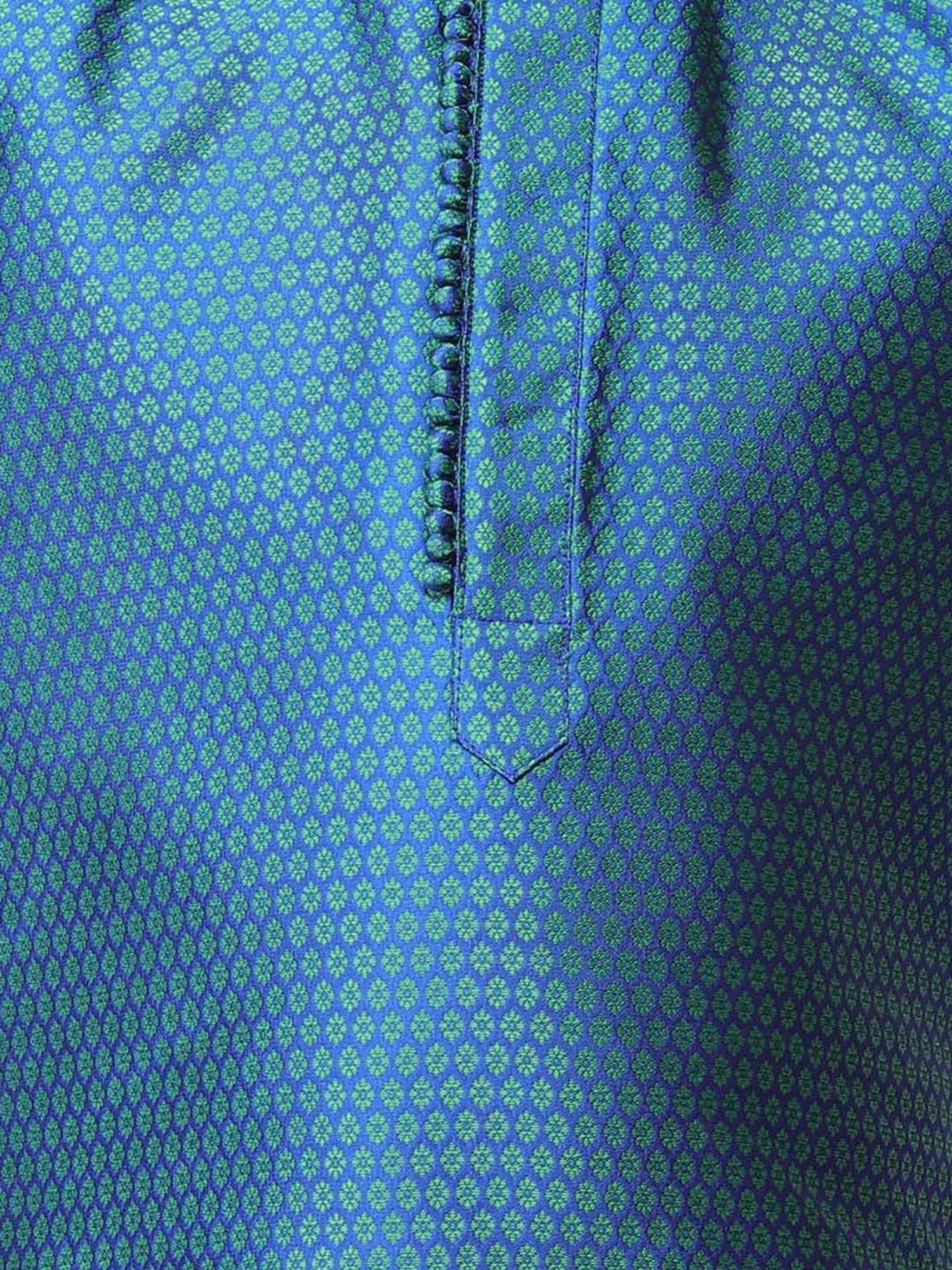 TABARD Kids Teal Blue & Navy Printed Kurta Set