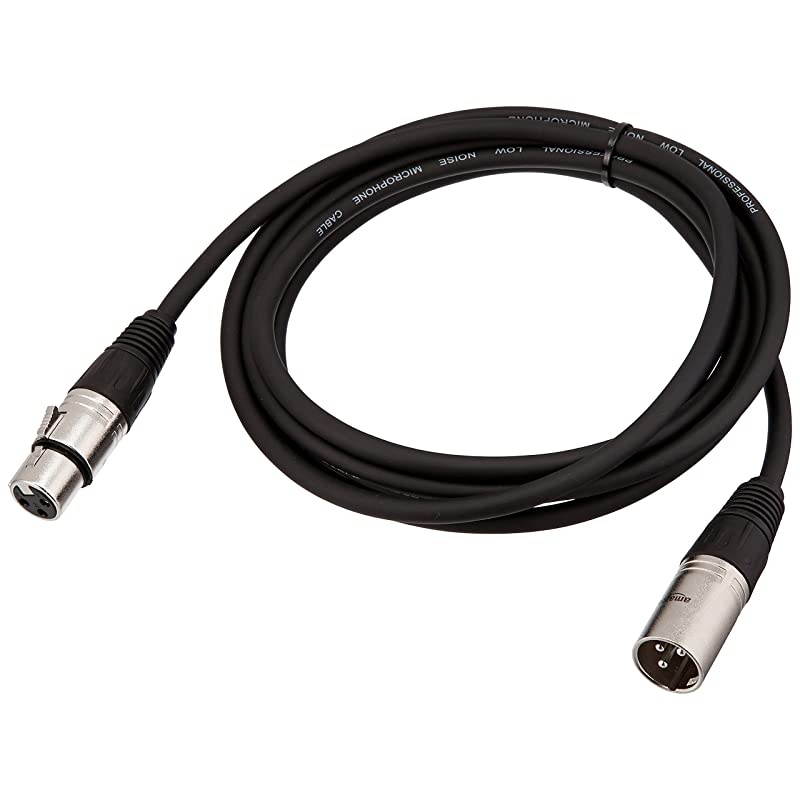 Basics XLR Male to Female Microphone Cable - 10 Feet, Black