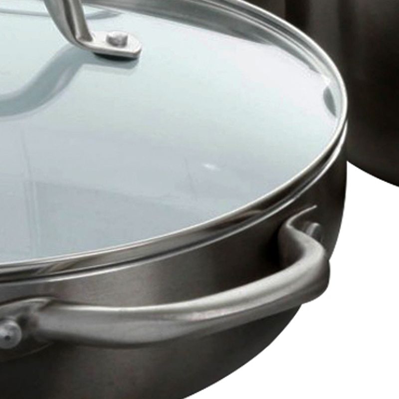 Oster Montecielo 9 Piece Aluminum Cookware Set in Metallic Titanium