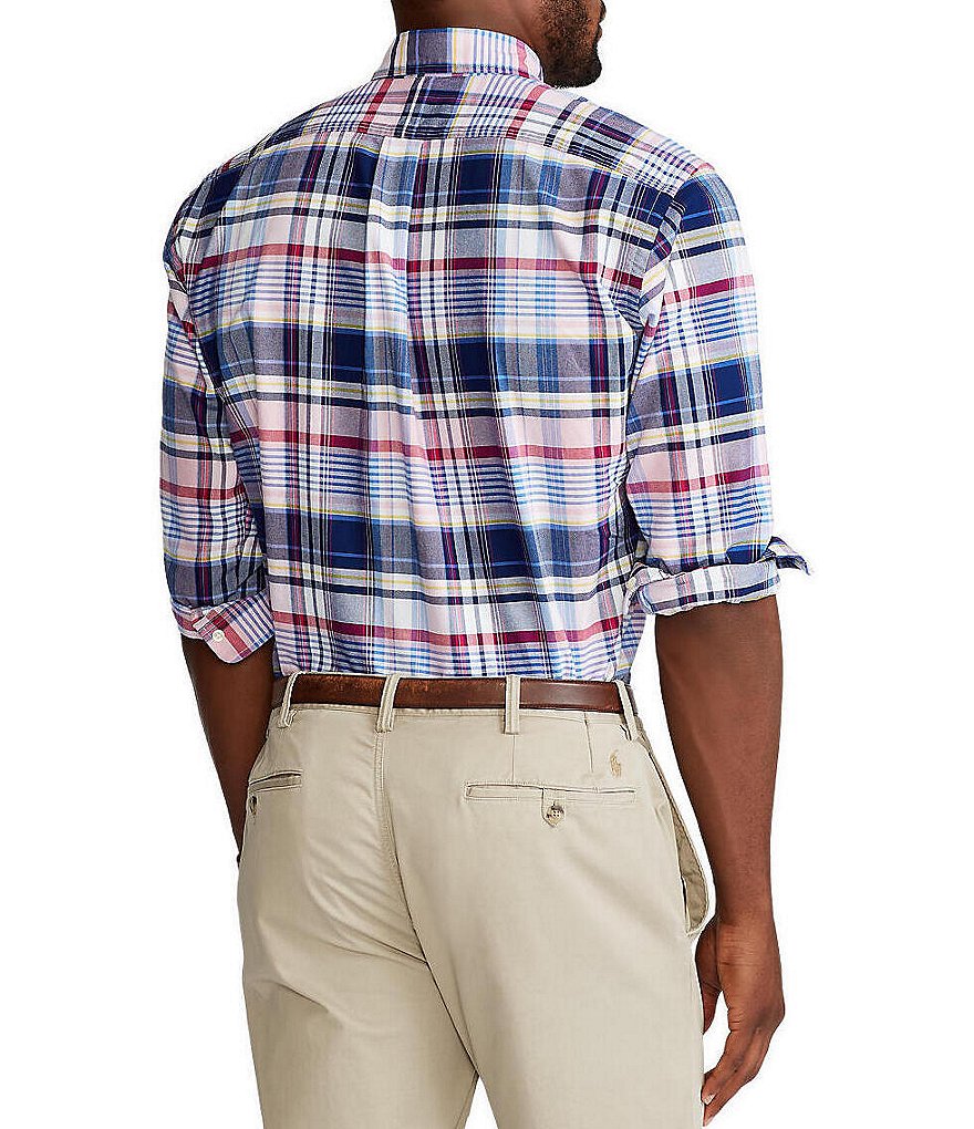 Polo Ralph Lauren Big & Tall Multi-Color Plaid Oxford Long-Sleeve Woven Shirt