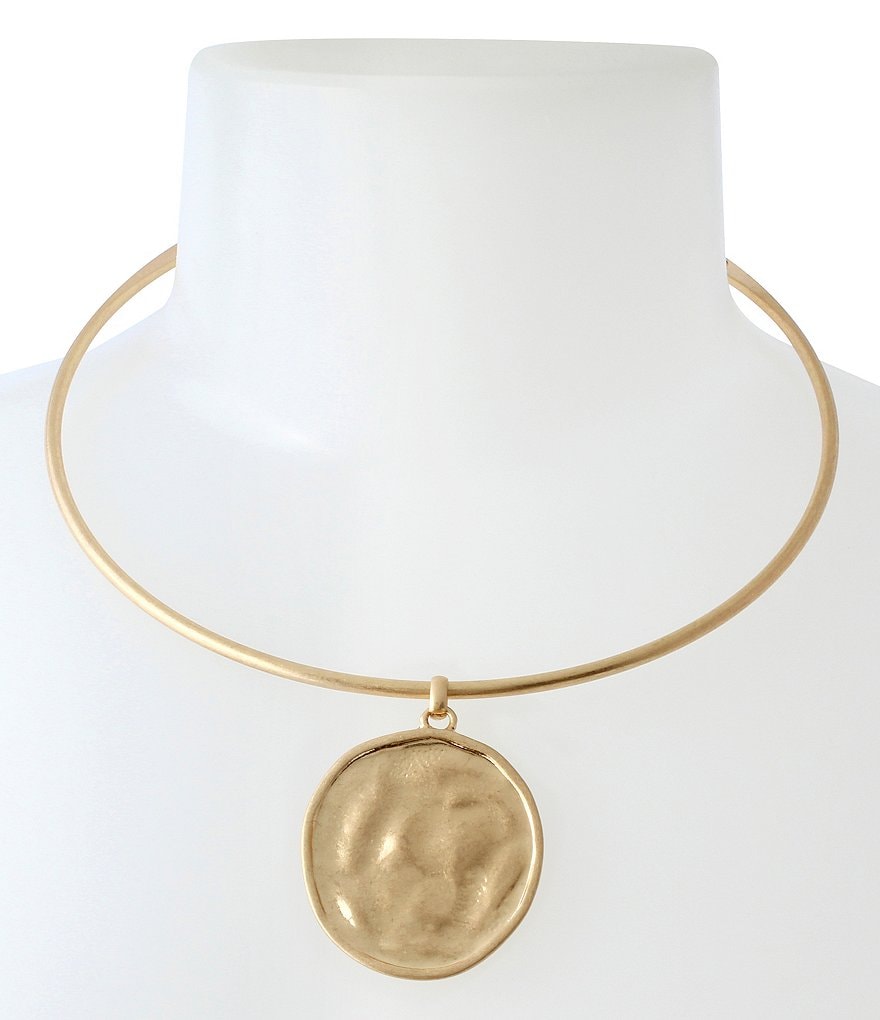 Robert Lee Morris Soho Coin Pendant Collar Necklace