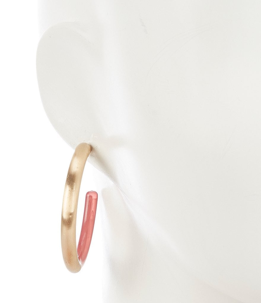 Natasha Accessories Resin C Hoop Earrings