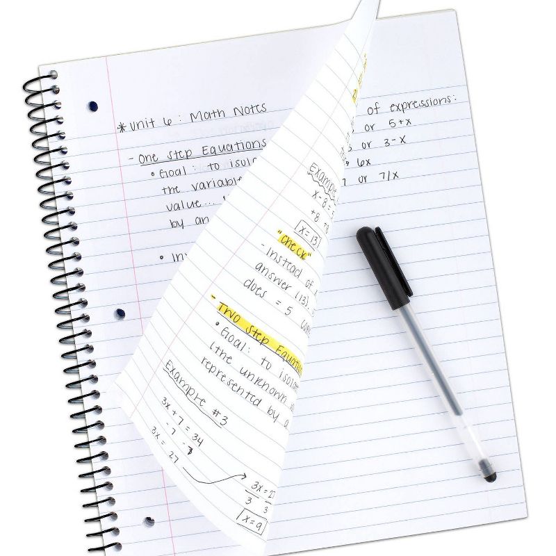 Spiral Notebook 1 Subject Wide Ruled Customizable Teal - Five Star