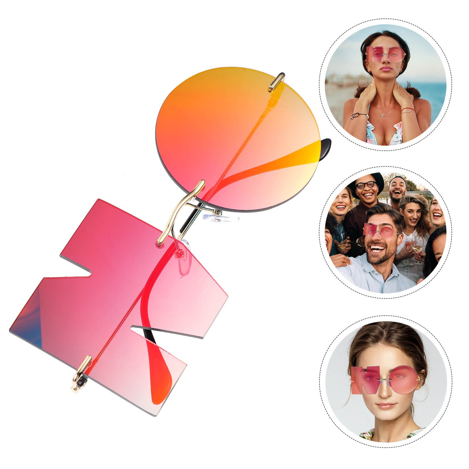 1 Pair of Sunglasses Chic Decorative Personalized Beach Eyewear Photo Prop Eyewear