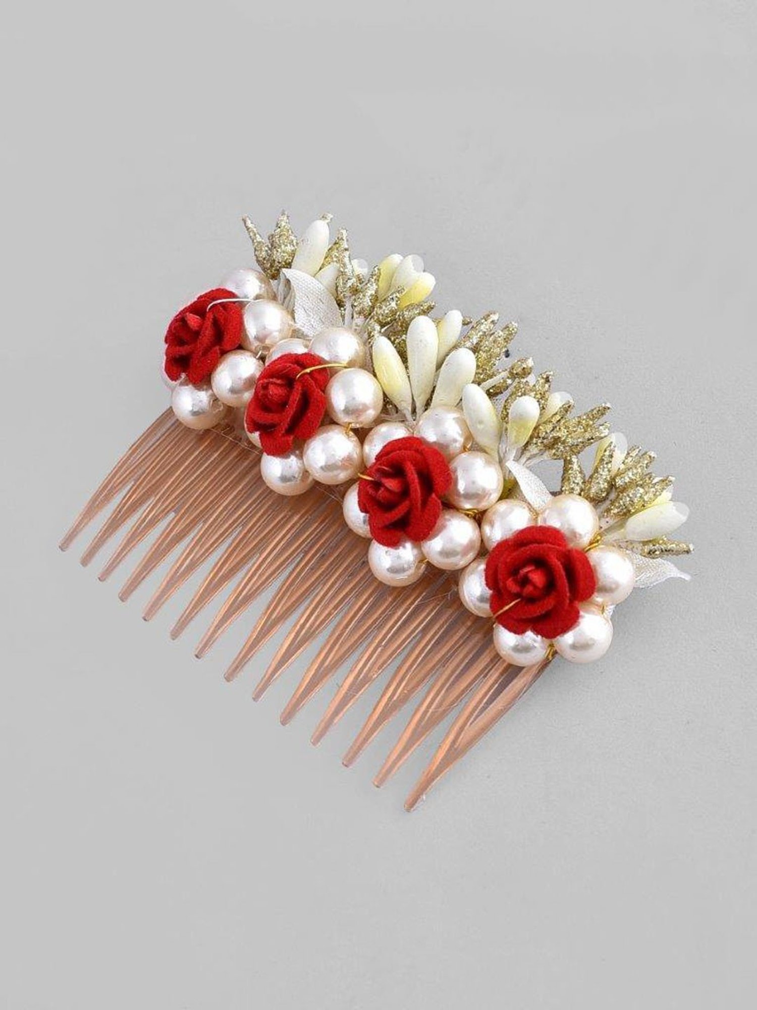 OOMPH White Pearls Wedding Hair Band