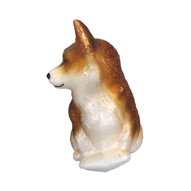 Old World Christmas 3.5" Old World Christmas Pembroke Welsh Corgi Glass Ornament #12427