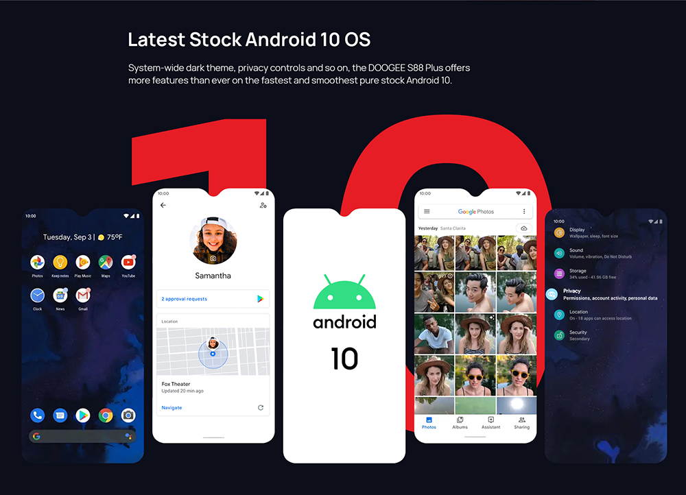 DOOGEE S88 Plus Android 10, 8GB+ 128GB, 48MP + 8MP Cameras, 10000mAh Battery, 6.3 inches FHD+ Waterdrop Screen, IP68 Waterproof Mobile Phone, 4G Dual SIM, NFC/GPS