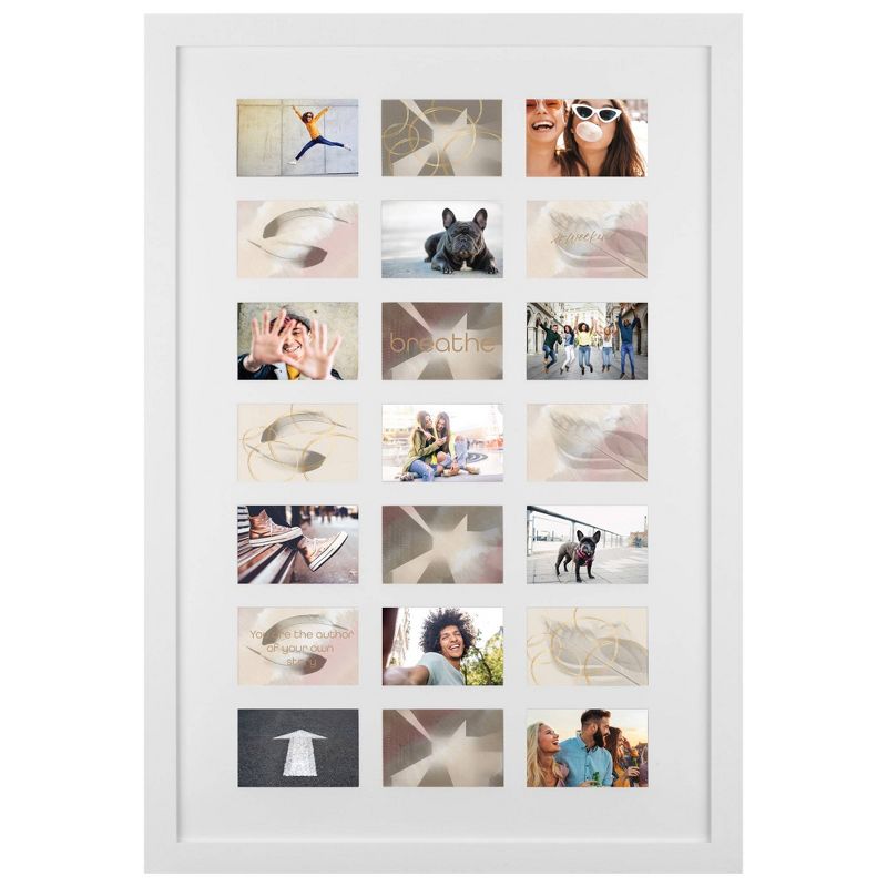 28" x 40" Matted to 4" x 6" Collage Picture Frame White - Gallery Solutions