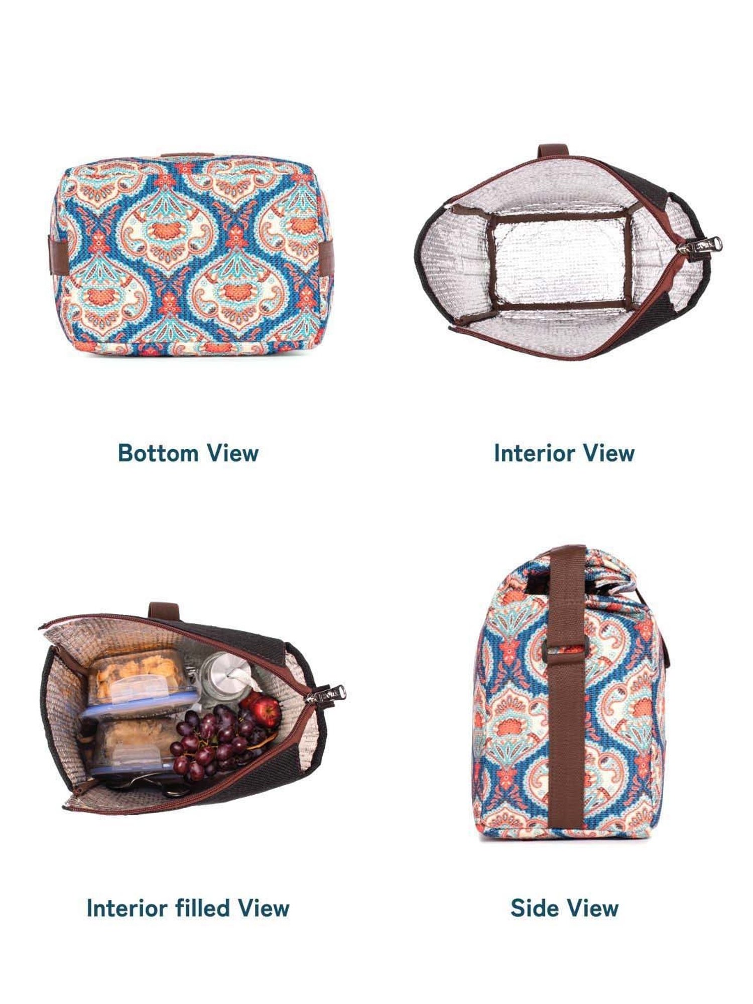 ZOUK Blue Printed Handbag