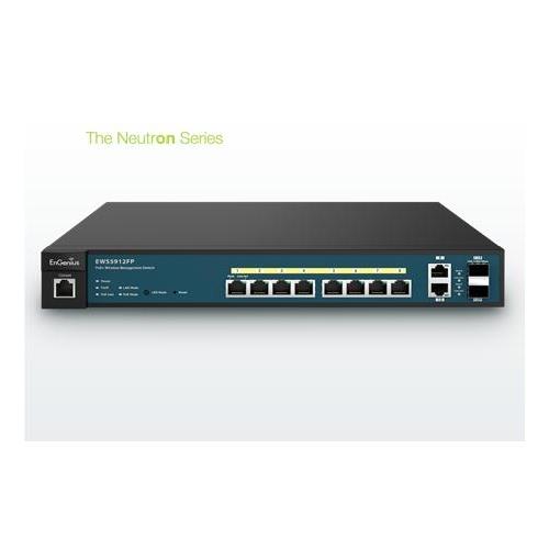 ENGENIUS EWS5912FP 8-port 1U Rack-mount Gigabit L2 802.3 af/at POE+ Switch, 130W PoE power budget, 2 SFP ports, Wireless Management System for managing up to 50 EWS AP, supports ezMaster