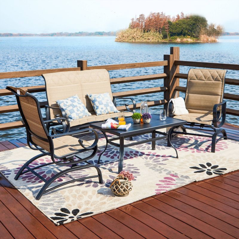 4pc Loveseat Glider Patio Seating Set - Patio Festival