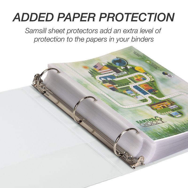 Samsill&reg; Biobased Economy Round Ring View Binders  3 Rings  2" Capacity  11 x 8.5  White 17367