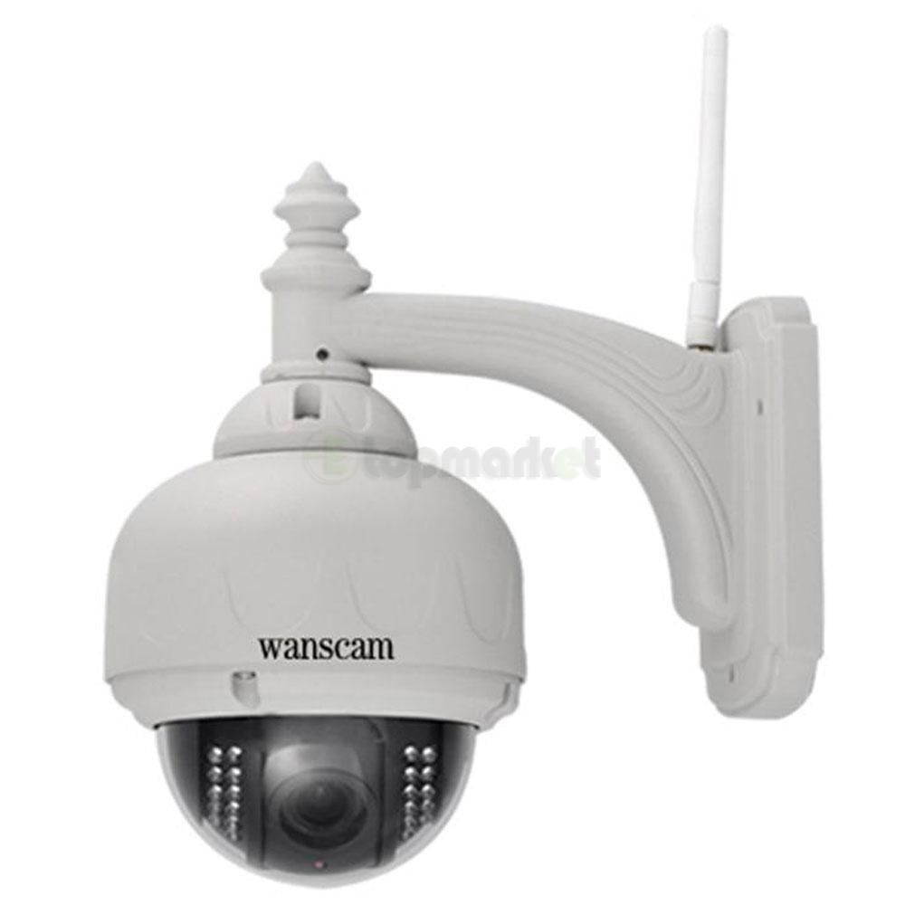 Wanscam 1MP CMOS 3X Zoom HD H.264 Wireless PTZ Pan/Tilt IR Cut Outdoor IP Camera