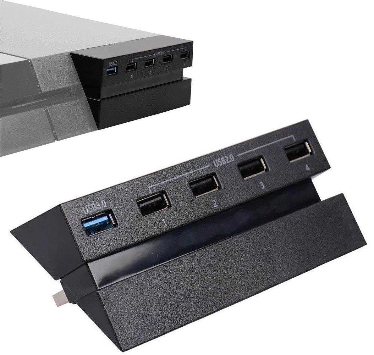 PS4 USB Hub 5 Ports USB 3.0 High Speed Adapter Controller Splitter Expansion for PlayStation 4 PS4 Console, Not for PS4 Slim, PS4 Pro