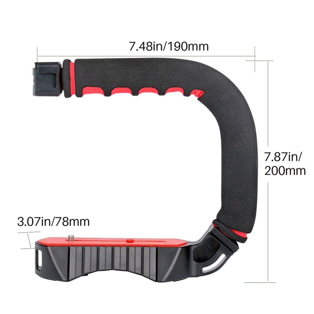 Ulanzi U-Grip PRO U Shape Bracket Video Handle Handheld Stabilizer Grip Holder with 1/4 Inch Screw Cold Shoe Mount for DSLR SLR Camera DV Camcorder