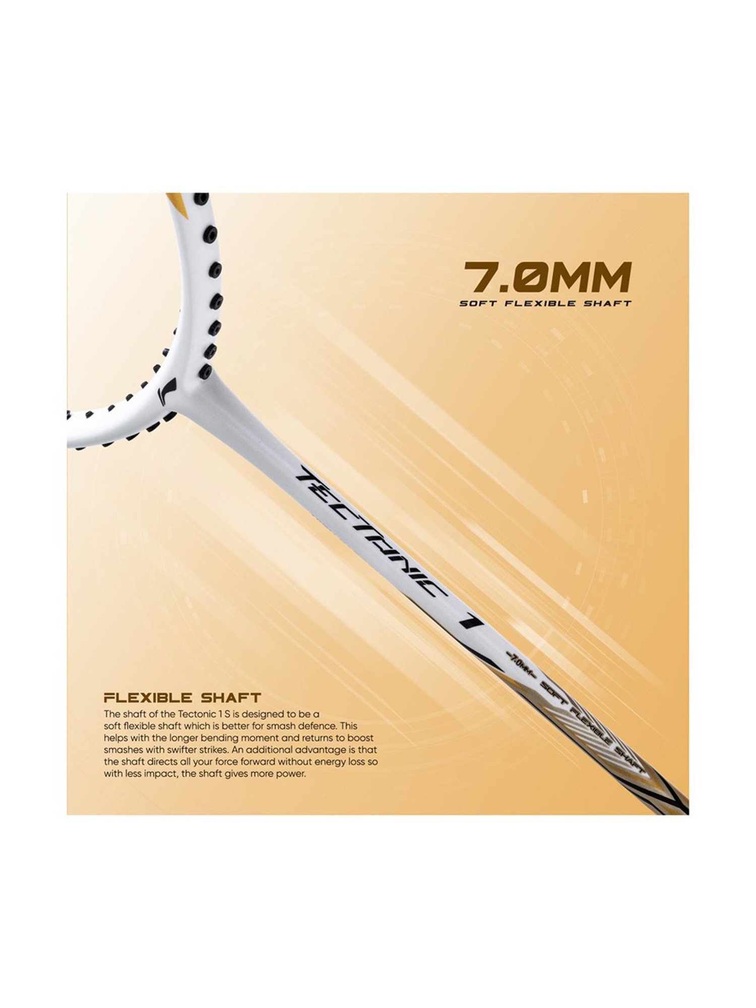 Li-Ning Tectonic 1S Badminton Racket (White) Size - Medium