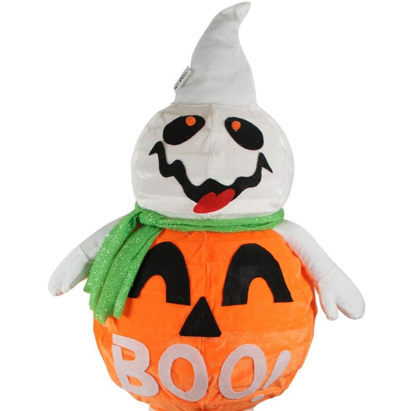 Northlight 39" Prelit LED Standing Jack-O-Lantern Ghost Halloween Decoration - Orange/White