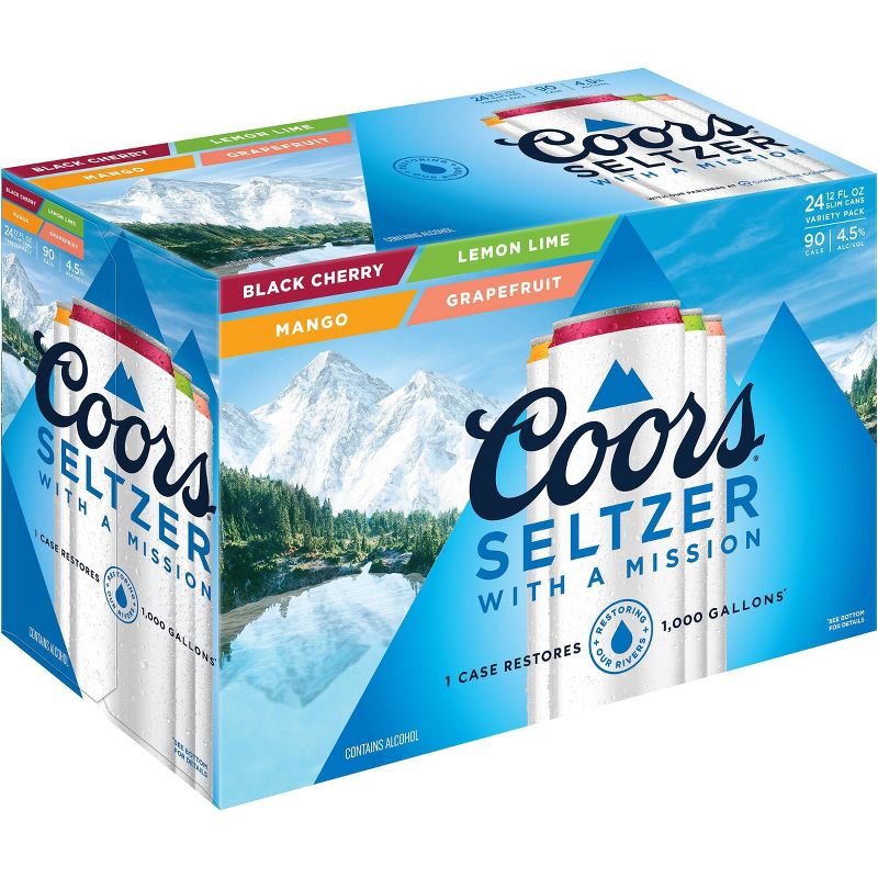 Coors Hard Seltzer Variety Pack - 24pk/12 fl oz Slim Cans
