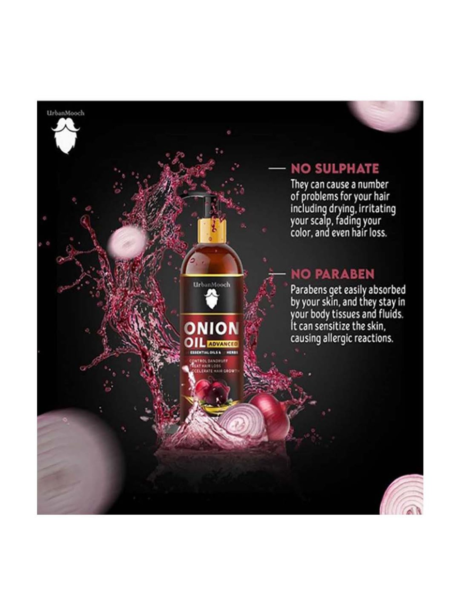 UrbanMooch Onion Hair Oil & Onion Shampoo Combo Set - 400 ml