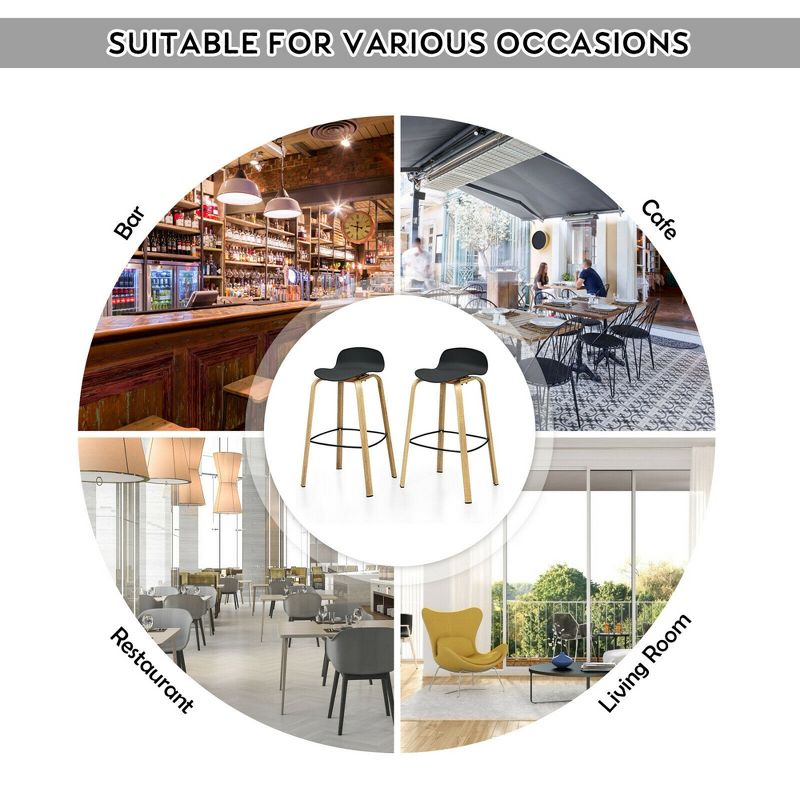 Ladder Barstool Seat Black - Riverstone Furniture Collection