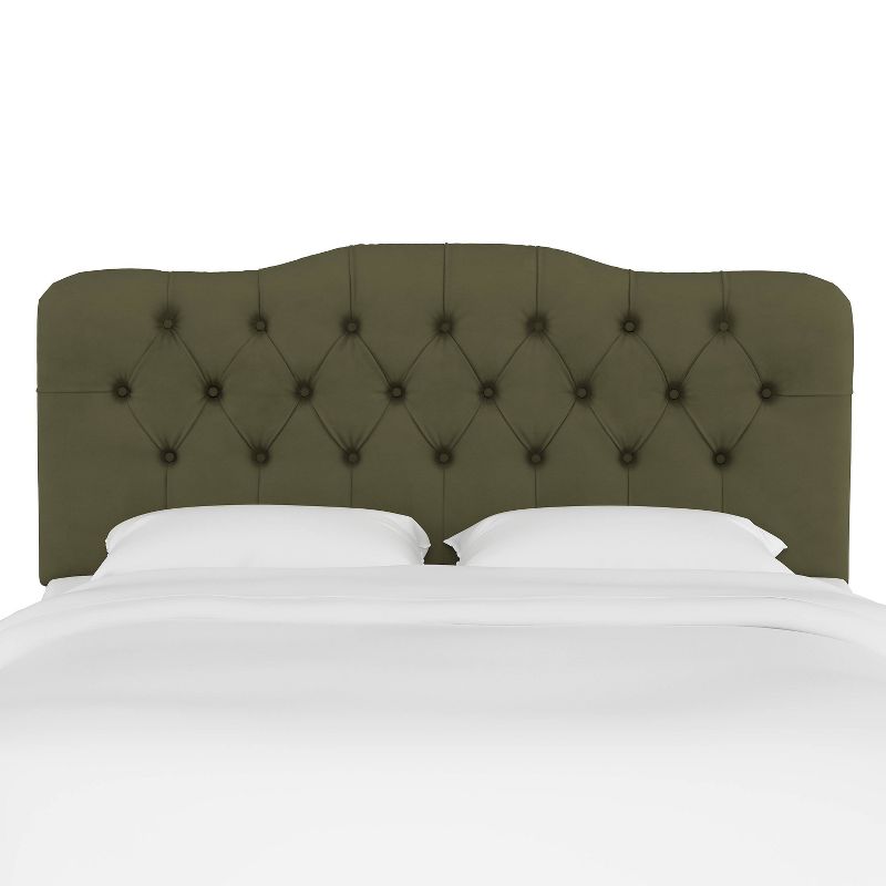King Tufted Headboard Velvet Loden - Skyline Furniture