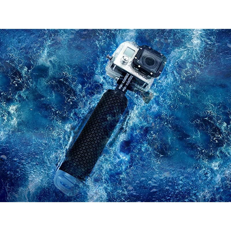 Floating Hand Grip Compatible with GoPro Hero 9 8 7 6 5 4 3+ 2 1 Session Black Silver Camera Handler Handle Mount Accessories Kit for Water Sport and All Action Cameras Blue