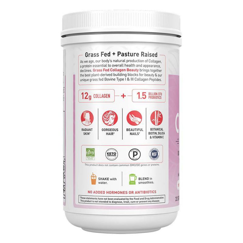 Garden of Life Grass Fed Beauty Collagen Powder - Strawberry Lemonade - 9.52oz