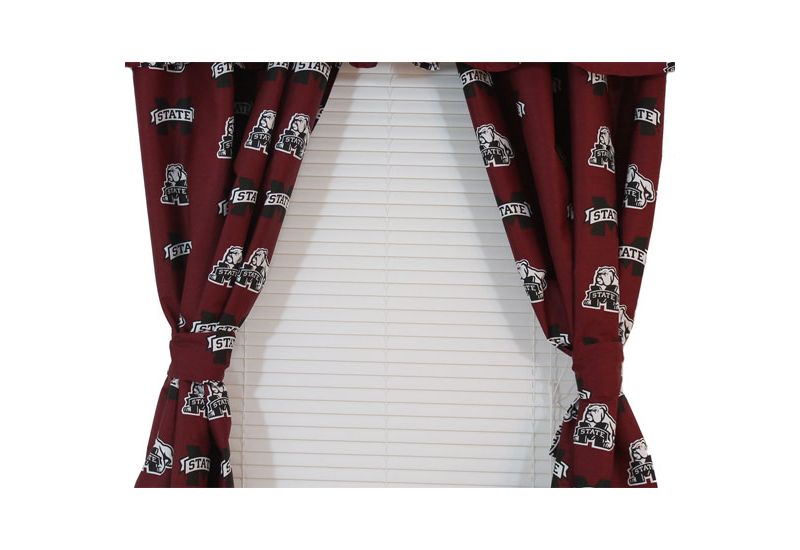 NCAA Mississippi State Drape Valance Set Collegiate Decor - Mississippi State Bulldogs